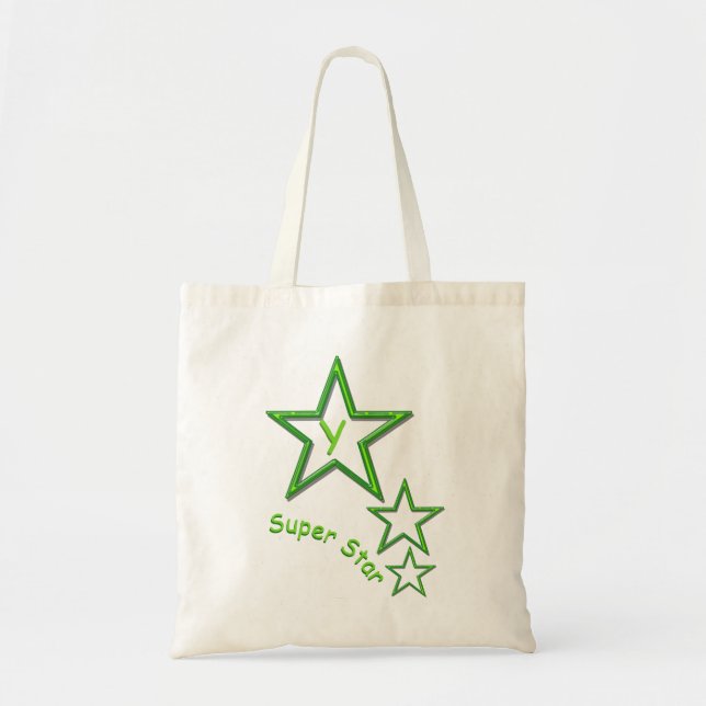 Bolsa Tote Tote Bag - Super Estrela em Verde (Frente)