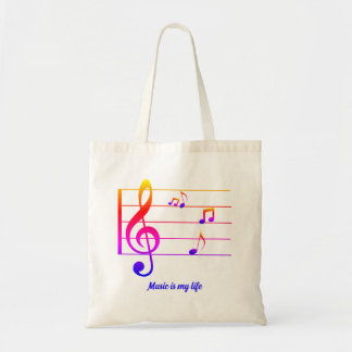 Bolsa Tote Tote Bag, uma nota musical colorida