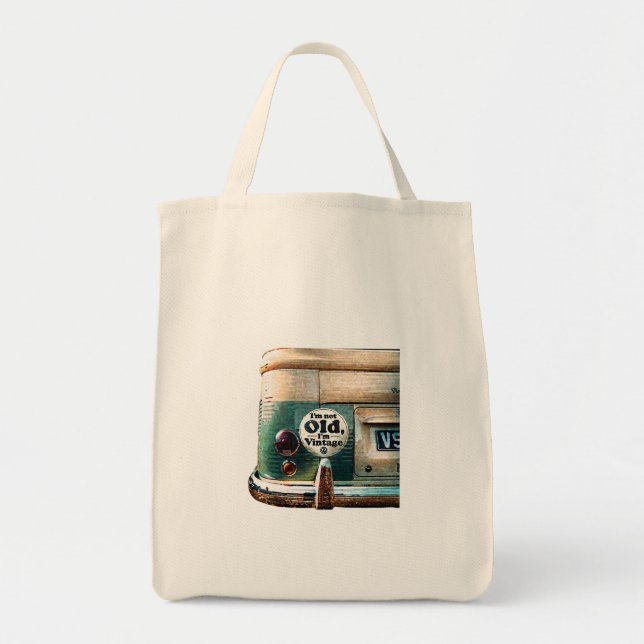 Bolsa Tote Tote Bag Vintage car bumper stiker (Frente)
