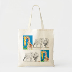 Bolsa Tote Tote Bags/Girafas e elefantes