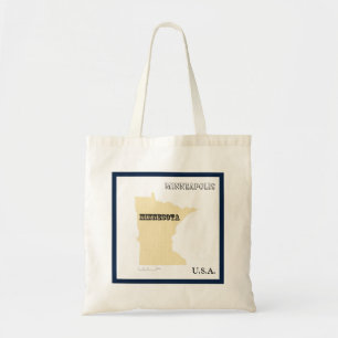 Bolsa Tote Tote - Mapa do Estado de Minnesota com Cidade