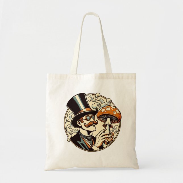 Bolsa Tote totebag de cara de cogumelos (Frente)