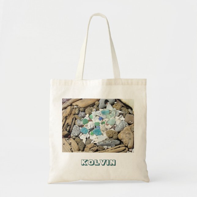 Bolsa Tote Totes Nome Personalizado Sacolas de Praia (Frente)