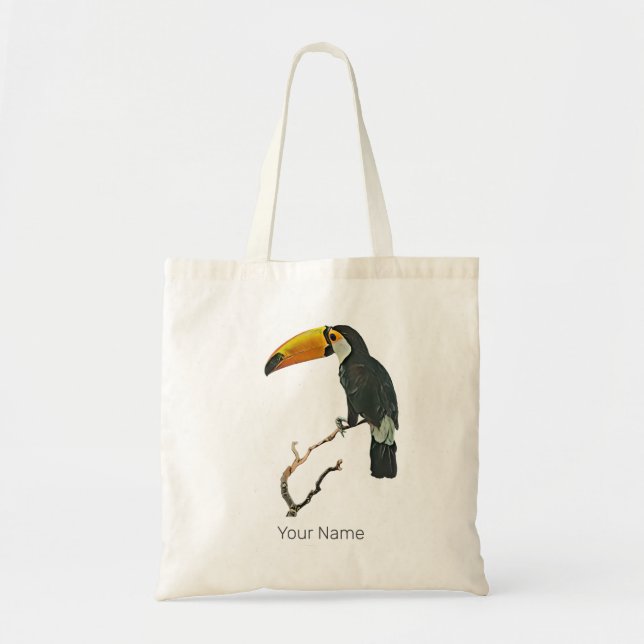 Bolsa Tote Toucan Retrait Animal Tropical Bird Design (Frente)