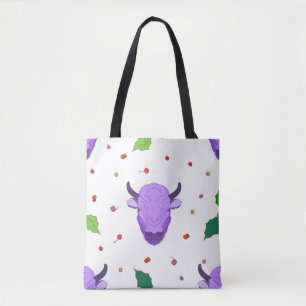 Bolsa Tote Touro, Holly, amora e bagas. O símbolo