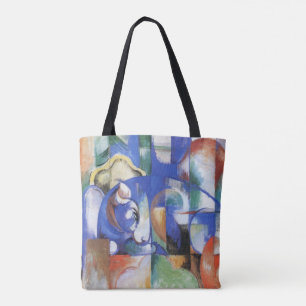Bolsa Tote Touro Mentiroso por Franz Marc, Arte Cubista Vinta
