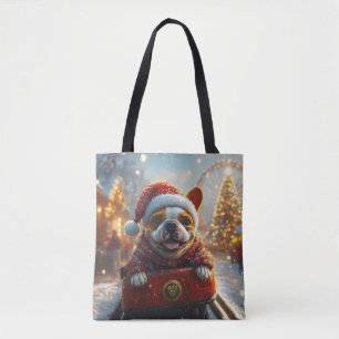 Bolsa Tote Touro Terrier Cachorro Porta copos Natal