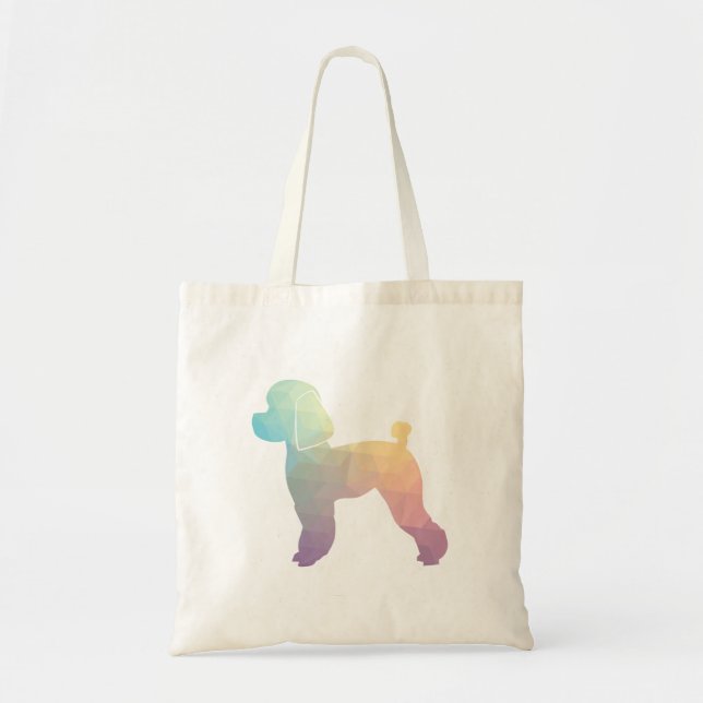 Bolsa Tote Toy Poodle Dog Geo Silhoule Pastel (Frente)