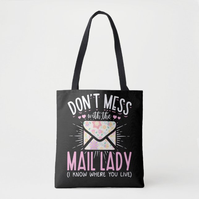 Bolsa Tote Trabalhadora Postal Esposa Funny Mailman Mulher (Frente)