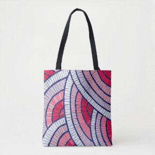 Bolsa Tote Trabalho de arte abstrato vermelho, branco, preto