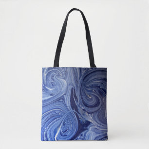 Bolsa Tote Trabalho de arte azul e branco