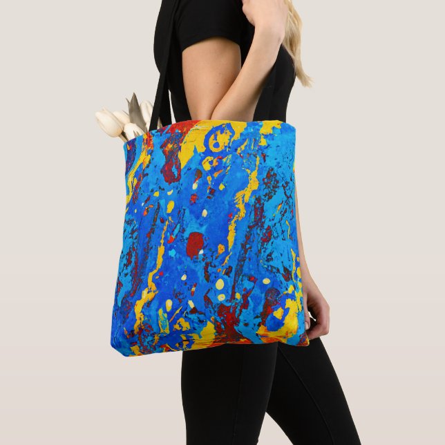 Bolsa Tote Trabalho de arte de Abstrato de cor vívida (Close Up)