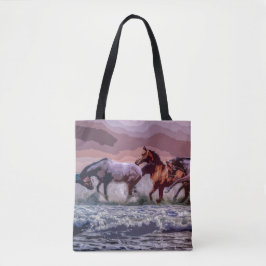 Bolsa Tote Trabalho de arte de Cavalos Selvagens Elegantes| S