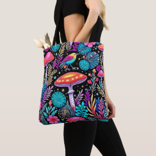 Bolsa Tote Trabalho de arte de Cogumelo Florestal Encantado V