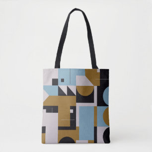 Bolsa Tote Trabalho de arte de composição Bauhaus feito com a