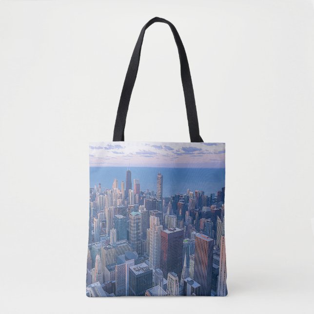 Bolsa Tote Trabalho de arte de edifícios arquitetônicos de Ch (Frente)