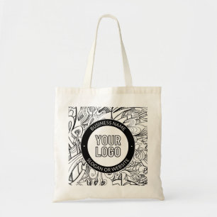 Bolsa Tote Trabalho de arte de linha moderna e seu logotipo c