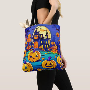 Bolsa Tote Trabalho de arte de Mansão de Spooky Halloween
