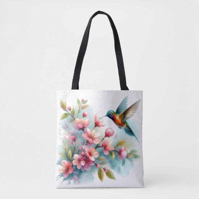 Bolsa Tote Trabalho de arte de pássaro-primavera (Frente)