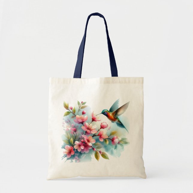 Bolsa Tote Trabalho de arte de pássaro-primavera (Frente)