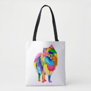 Bolsa Tote Trabalho de arte de Pomerânia Colorida - Bre Anima