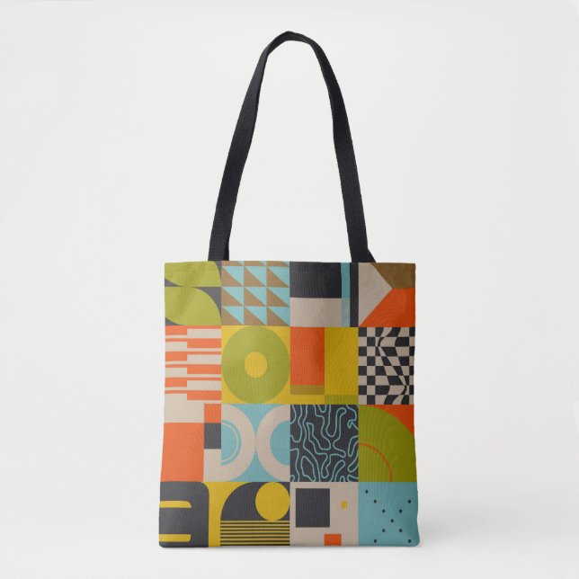 Bolsa Tote Trabalho de arte de símbolos de abstrato  (Frente)
