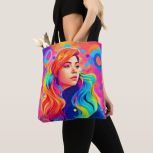 Bolsa Tote Trabalho de arte Digital Lady Vibrant