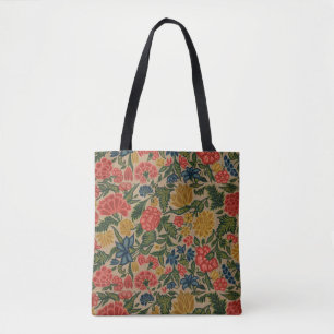 Bolsa Tote Trabalho de arte do Jardim Floral Designer Vintage