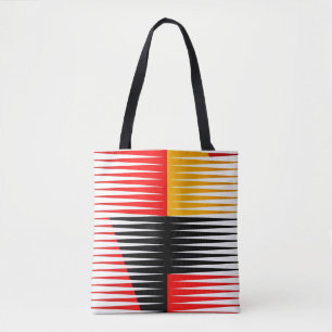Bolsa Tote Trabalho de arte vermelho, preto e amarelo