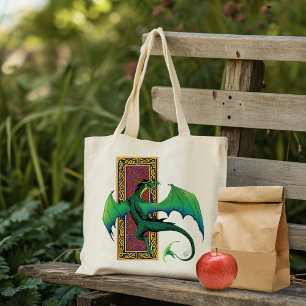 Bolsa Tote Trabalho de Nó Celta Homem Verde Roxo