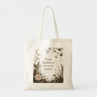 Bolsa Tote Trabalho de Sombra Botânico Citação Floral Vintage