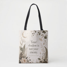 Bolsa Tote Trabalho de Sombra Botânico Citação Floral Vintage