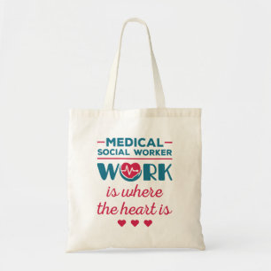 Bolsa Tote Trabalho médico-social é onde está o coração