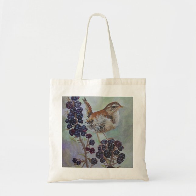 Bolsa Tote Trabalhos de arte da carriça & das amoras pelo (Frente)