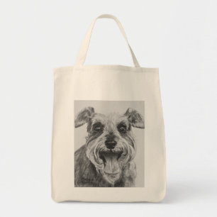 Bolsa Tote Trabalhos de arte do esboço do Schnauzer