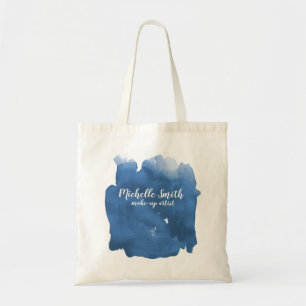 Bolsa Tote traçado do pincel azul de cor azul-abstrato