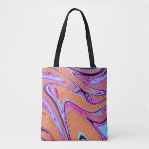 Bolsa Tote Traço Colorido do Padrão de Textura Marble
