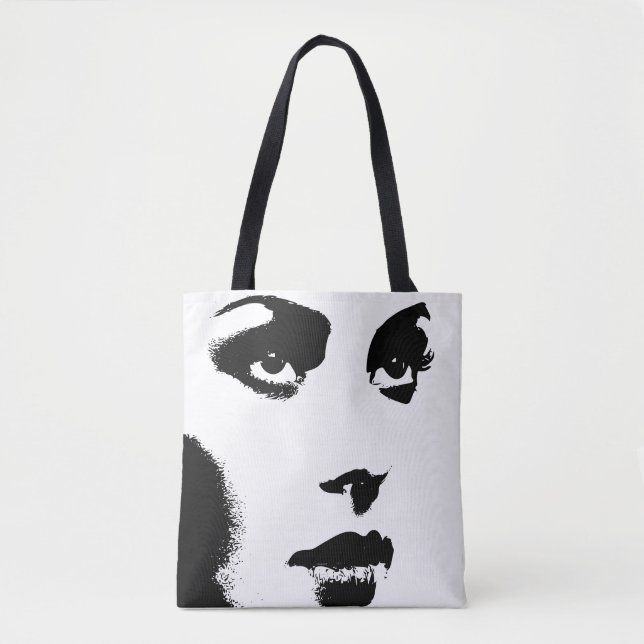 Bolsa Tote Traços negros femininos (Frente)