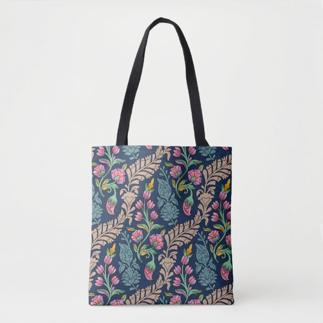 Bolsa Tote Traditional Mughal Allover Designart,pattern,flora (Frente)