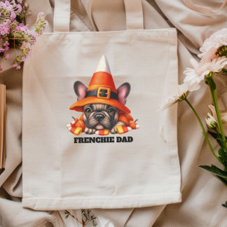 Bolsa Tote Traje de Doces de Halloween Fofo para Bulldog Fran