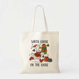 Bolsa Tote Traje de Férias de Natal do Ganso Santa à Solta