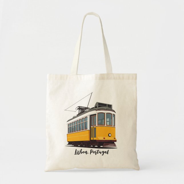 Bolsa Tote Trama Amarelo de Lisboa Portugal (Frente)