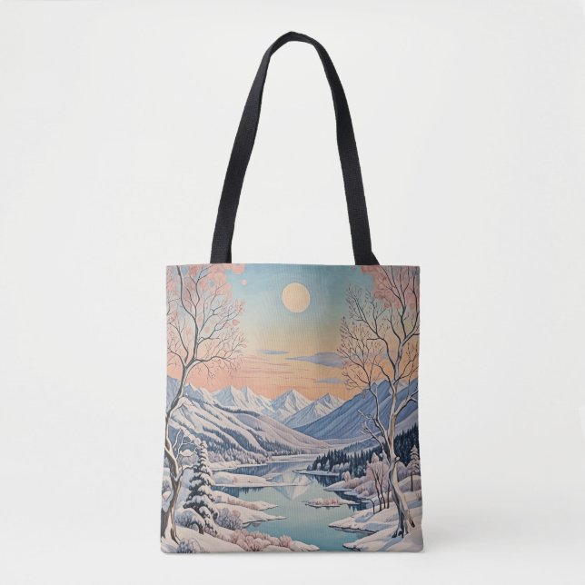 Bolsa Tote Tranquilidade do inverno (Frente)