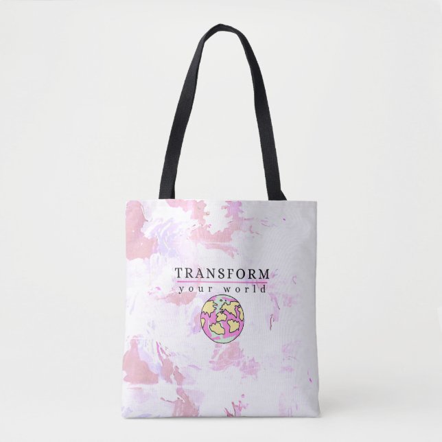 Bolsa Tote Transform your world Motivaional (Frente)