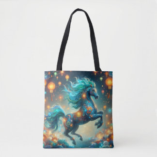 Bolsa Tote Transformative Teal Horse