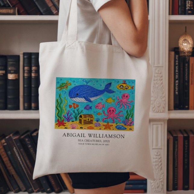 Bolsa Tote Transforme a Arte do seu Filho em Estilo de Museu (Criador carregado)