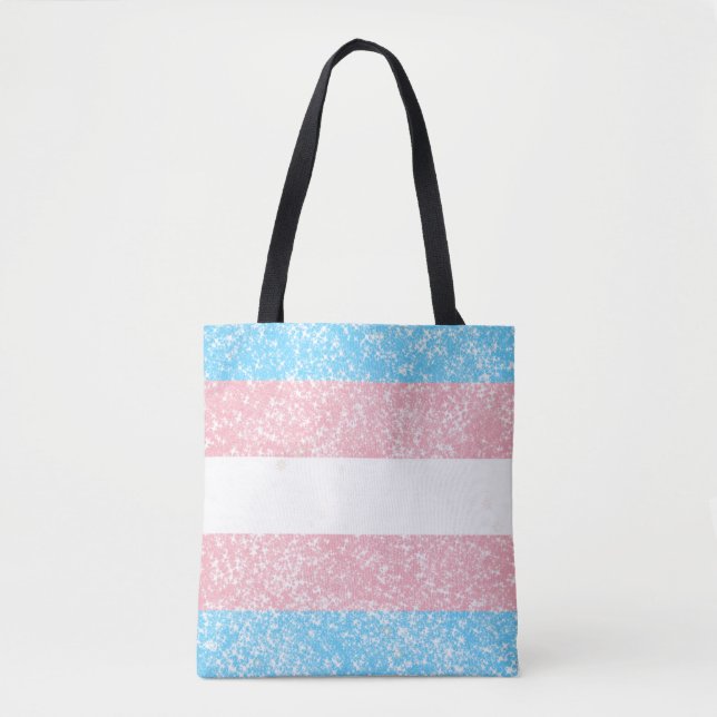Bolsa Tote Transgender Pride Glitter  (Frente)