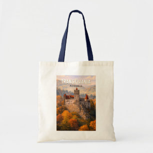 Bolsa Tote Transilvânia Romênia Ilustração Viagem Arte Vinta