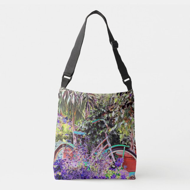 Bolsa Tote transversal para bicicleta colorida (Frente)