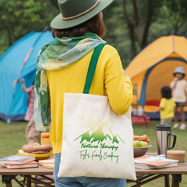 Bolsa Tote Tratamento da natureza Camping familiar personaliz (Criador carregado)